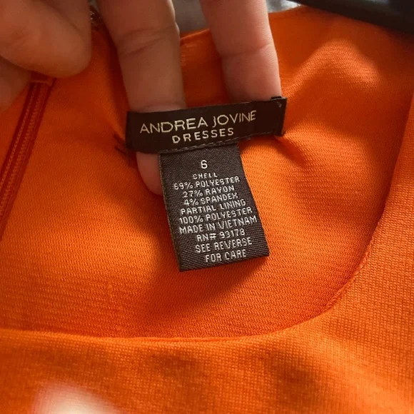 Andrea Jovine bright orange fitted shift dress sleeveless - Picture 10 of 14